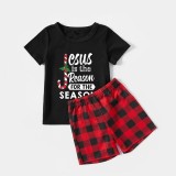 Christmas Matching Family Pajamas Jesus Is The Reason For The Season Black Pajamas Set