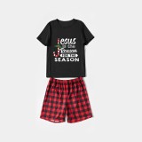 Christmas Matching Family Pajamas Jesus Is The Reason For The Season Black Pajamas Set