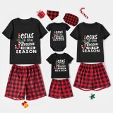 Christmas Matching Family Pajamas Jesus Is The Reason For The Season Black Pajamas Set