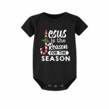 Christmas Matching Family Pajamas Jesus Is The Reason For The Season Black Pajamas Set