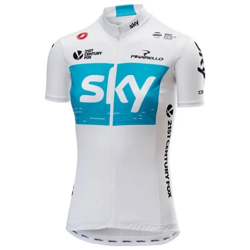 2018 Team Skу Women's White Cycling Jersey And Shorts Set