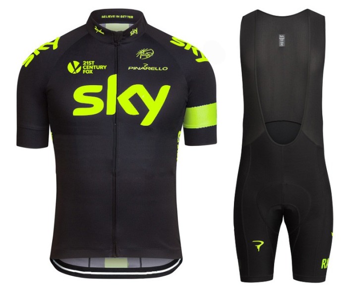 2016 Skу Team Fluo Edition Cycling Jersey And Bib Shorts Set