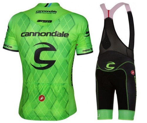 2016 Cannondale-Garmin Team Green Pro Cycling Jersey And Bib Shorts Set