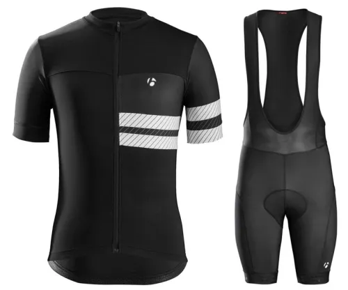 2017 Bontrager Circuit Black Cycling Jersey And Bib Shorts Set