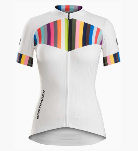 2016 Bontrager Anara Women White And Color Stripes Cycling Jersey