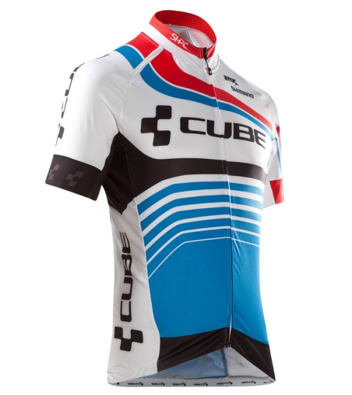 2016 Cube Teamline White-Blue Cycling Jersey And Bib Shorts Set