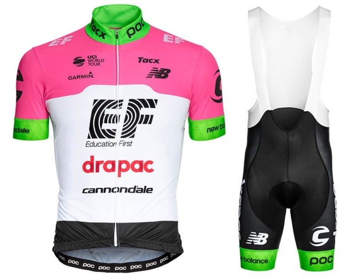 2018 EF Drapac Cannondale Cycling Jersey And Bib Shorts Set