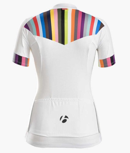 2016 Bontrager Anara Women White And Color Stripes Cycling Jersey