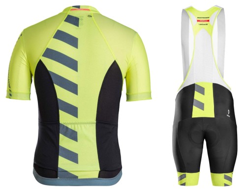 2016 Bontrager Velocis Yellow-Black Sleeve Cycling Jersey And Bib Shorts Set