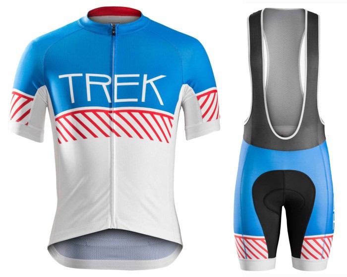 2016 Bontrager Trek Specter Vintage White-Blue Cycling Jersey And Bib Shorts Set