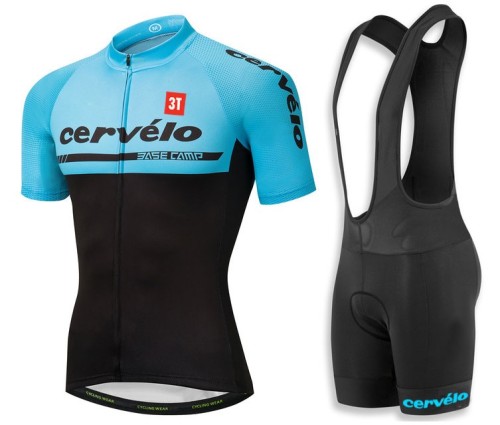 2018 Cervelo 3T Blue Cycling Jersey And Bib Shorts Set