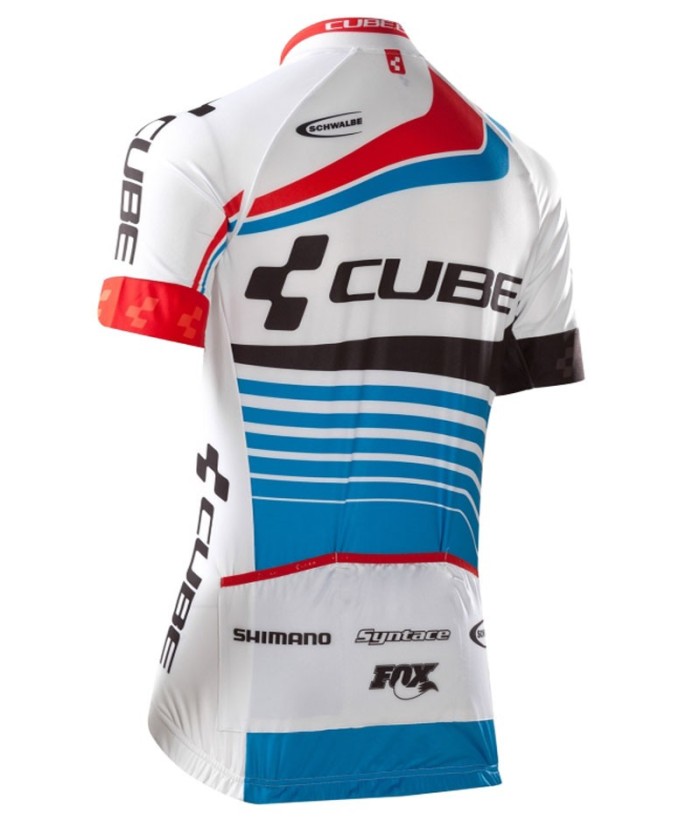 2016 Cube Teamline White-Blue Cycling Jersey And Bib Shorts Set