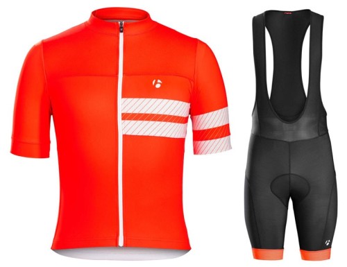 2017 Bontrager Circuit Orange Cycling Jersey And Bib Shorts Set