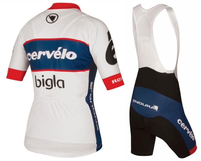 2017 Cervelo Bigla Women’s Blue-White Cycling Jersey And Bib Shorts Set