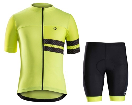 2017 Bontrager Circuit Yellow Cycling Jersey And Bib Shorts Set