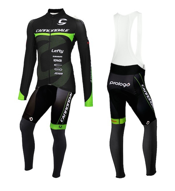 2015 Cannondale Factory Team Black-Green Long Sleeve Cycling Jersey And Bib Pants