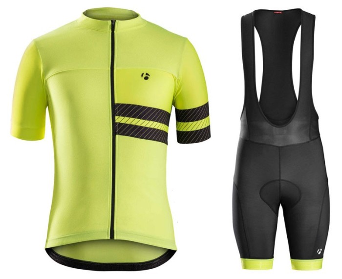 2017 Bontrager Circuit Yellow Regular Cycling Jersey And Shorts Set