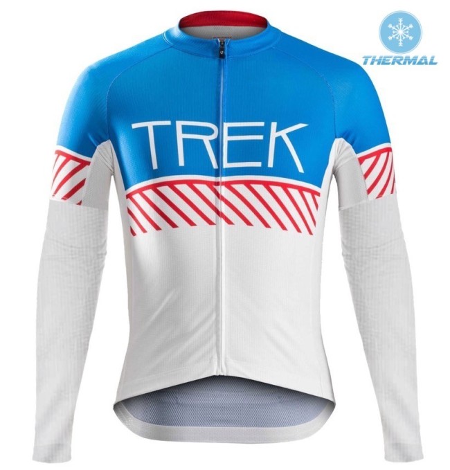 2016 Bontrager Trek Specter Vintage White-Blue Thermal Cycling Long Sleeve Jersey