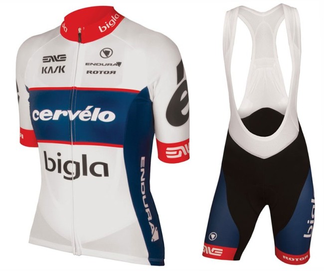 2017 Cervelo Bigla Women’s Blue-White Cycling Jersey And Bib Shorts Set