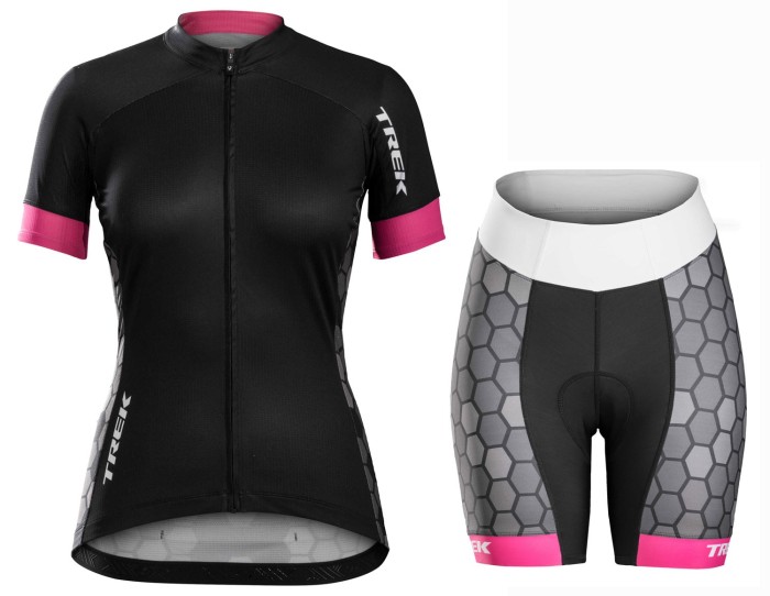 2016 Bontrager Trek Anara Honeycomb Women Cycling Jersey And Regular Shorts Set