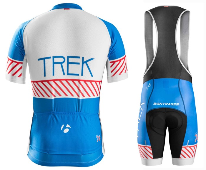 2016 Bontrager Trek Specter Vintage White-Blue Cycling Jersey And Bib Shorts Set