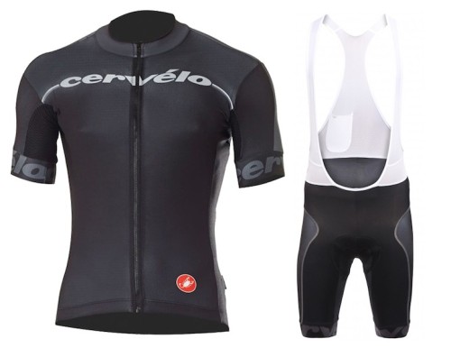 2015 Team Cervelo Black Cycling Jersey And Bib Shorts Set