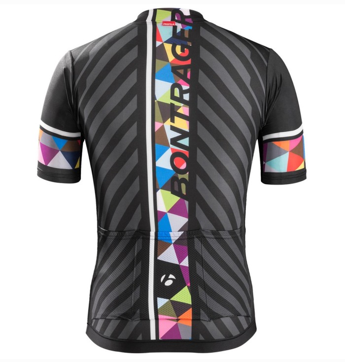 2016 Bontrager Ballista Black-Colorful Stripe Cycling Jersey And Bib Shorts Set