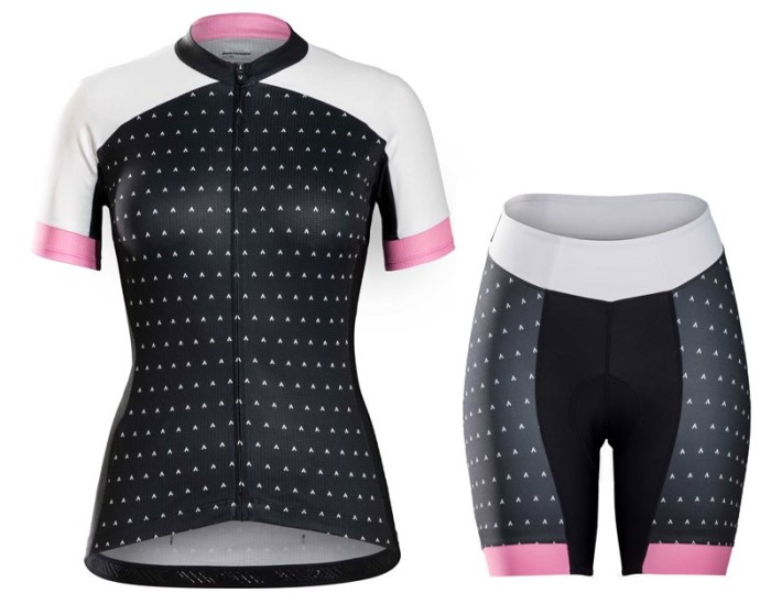 2017 Bontrager Anara Women's Black Cycling Jersey And Shorts Set