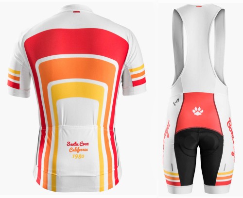 2016 Bontrager Santa Cruz 1980 White And Red Cycling Jersey And Bib Shorts Set