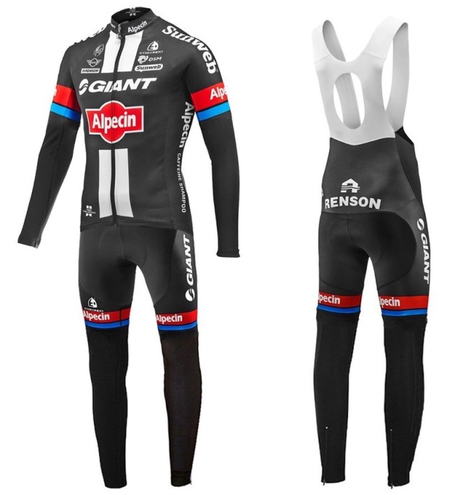 2016 Team Giant-Alpecin Long Sleeve Cycling Jersey And Bib Pants Set