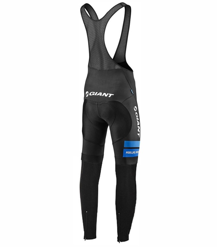 2017 Team Giant Black-Blue Long Sleeve Cycling Jersey And Bib Pants Set