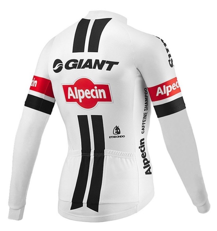 2016 Giant Alpecin TDF Edition White Long Sleeve Cycling Jersey And Bib Pants Set