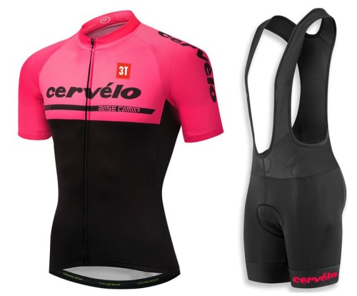 2018 Cervelo 3T Pink Cycling Jersey And Bib Shorts Set