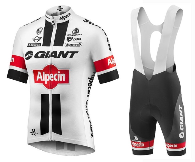 2016 Giant Alpecin TDF Edition White Cycling Jersey And Bib Shorts Set