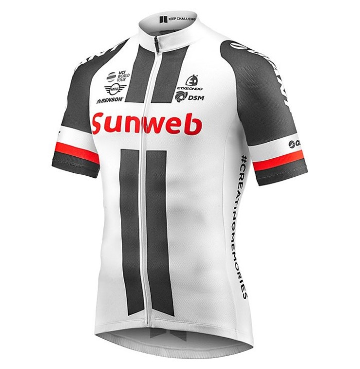 2017 Team Sunweb Giant White Cycling Jersey And Bib Shorts Set