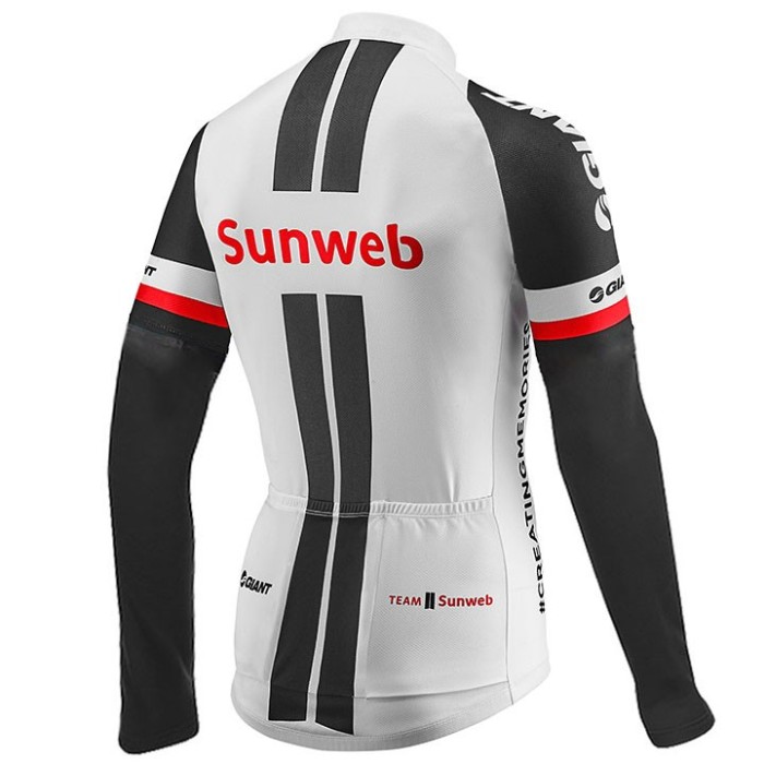 2017 Team Sunweb Giant White Long Sleeve Cycling Jersey And Bib Pants Set