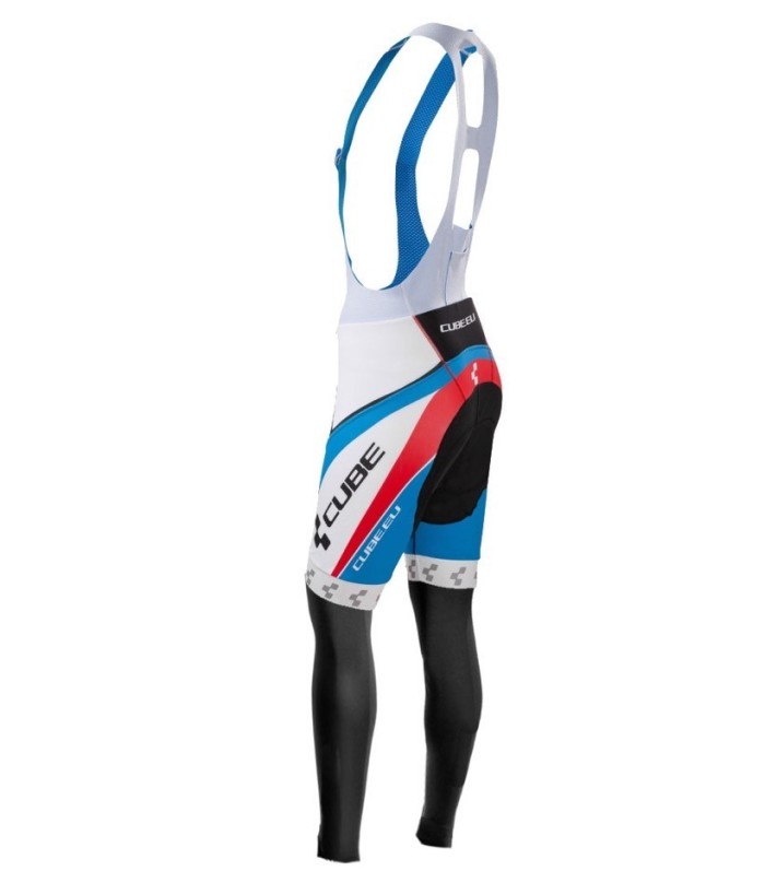 2016 Cube Teamline White-Blue Long Sleeve Cycling Jersey And Bib Pants Set