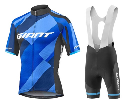 2018 Giant Elevate Blue Cycling Jersey And Bib Shorts Set