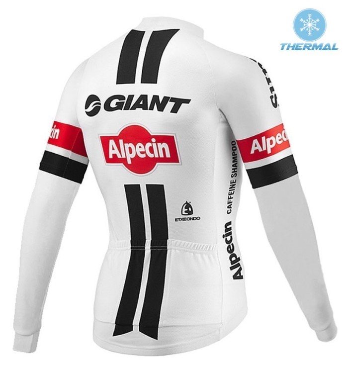 2016 Giant Alpecin TDF Edition White Thermal Long Sleeve Cycling Jersey And Bib Pants Set