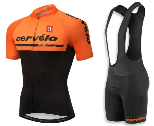 2018 Cervelo 3T Orange Cycling Jersey And Bib Shorts Set