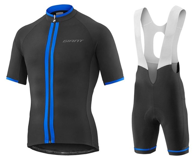 2017 Giant Signature Black-Blue Cycling Jersey And Bib Shorts Set