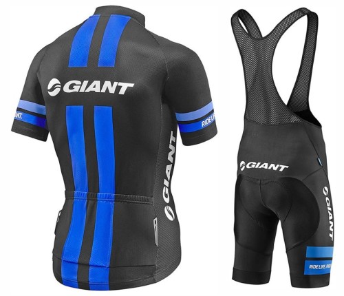 2017 Team Giant Black-Blue Cycling Jersey And Bib Shorts Set