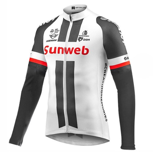 2017 Team Sunweb Giant White Long Sleeve Cycling Jersey And Bib Pants Set