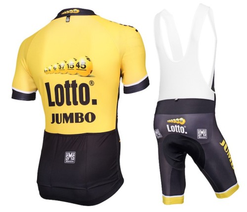 2015 Lotto NL-Jumbo Yellow Cycling Jersey And Bib Shorts Set