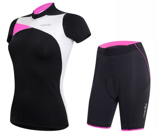 2017 Rh+ Trinity Women’s Black-Pink Cycling Jersey And Shorts Set