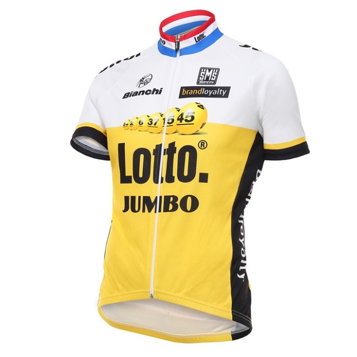 2016 Lotto-Jumbo Yellow Cycling Jersey And Bib Shorts Set