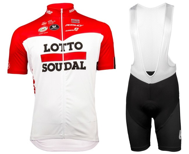 2018 Lotto Soudal Red Cycling Jersey And Bib Shorts Set