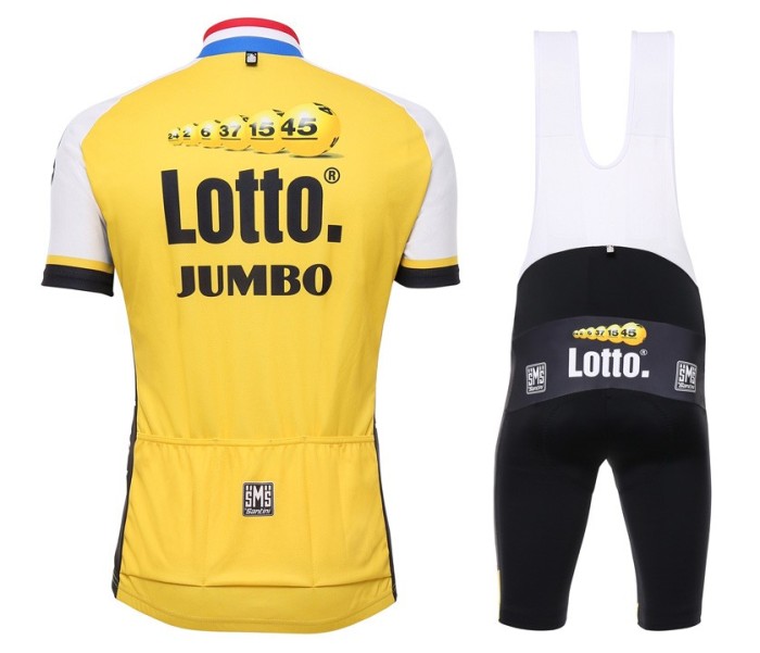 2016 Lotto-Jumbo Yellow Cycling Jersey And Bib Shorts Set