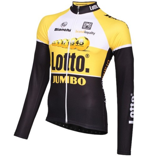 2015 Lotto NL-Jumbo Yellow Long Sleeve Cycling Jersey And Bib Pants