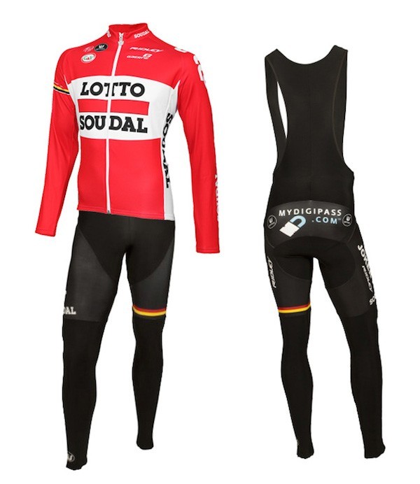 2015 Lotto Soudal Long Sleeve Cycling Jersey And Bib Pants